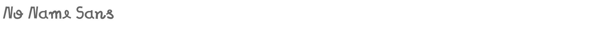 Sample characters No Name Sans Font